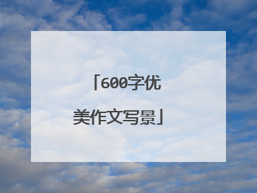 600字优美作文写景