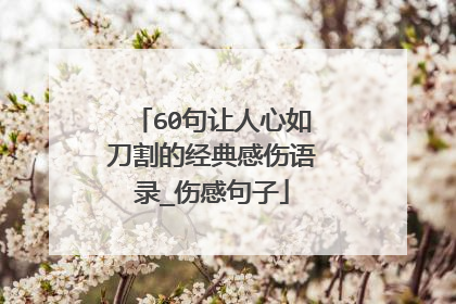 60句让人心如刀割的经典感伤语录_伤感句子