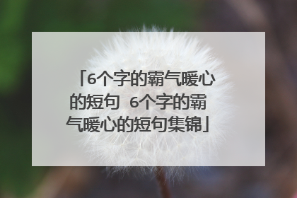 6个字的霸气暖心的短句 6个字的霸气暖心的短句集锦
