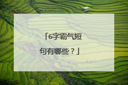6字霸气短句有哪些？