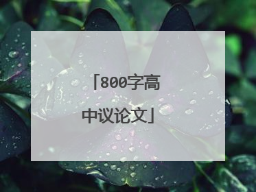 800字高中议论文