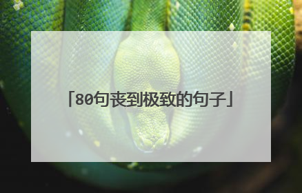 80句丧到极致的句子