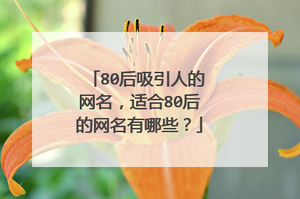 80后吸引人的网名,适合80后的网名有哪些?