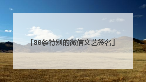 80条特别的微信文艺签名