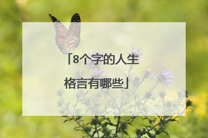 8个字的人生格言有哪些