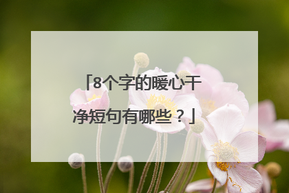 8个字的暖心干净短句有哪些?