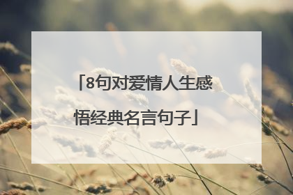 8句对爱情人生感悟经典名言句子
