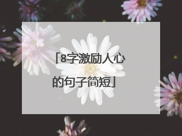 8字激励人心的句子简短