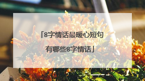8字情话最暖心短句 有哪些8字情话