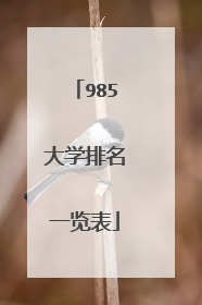 985大学排名一览表