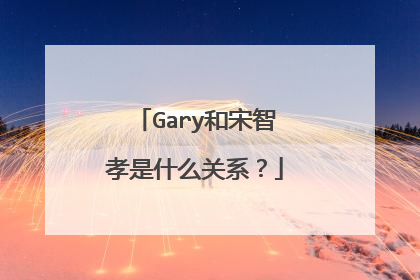 Gary和宋智孝是什么关系?