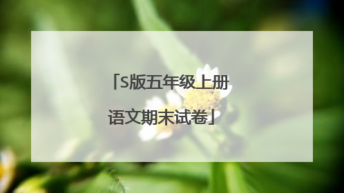 S版五年级上册语文期末试卷