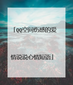 QQ空间伤感的爱情说说心情短语