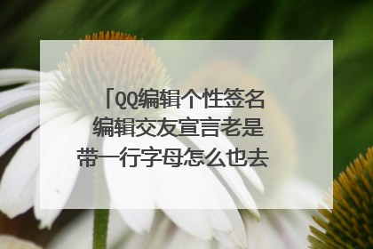 QQ编辑个性签名 编辑交友宣言老是带一行字母怎么也去不掉。求大神帮忙