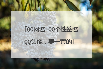 QQ网名+QQ个性签名+QQ头像,要一套的
