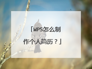 WPS怎么制作个人简历？