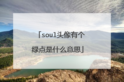 soul头像有个绿点是什么意思