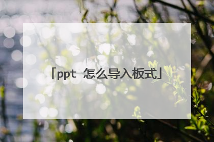ppt 怎么导入板式