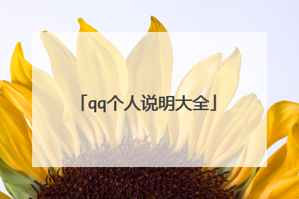 qq个人说明大全