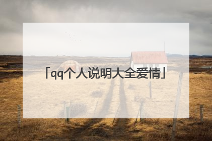 qq个人说明大全爱情