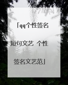 qq个性签名短句文艺 个性签名文艺范