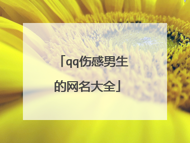 qq伤感男生的网名大全