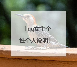 qq女生个性个人说明