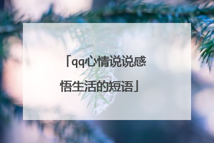 qq心情说说感悟生活的短语
