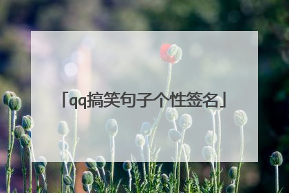 qq搞笑句子个性签名