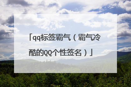 qq标签霸气（霸气冷酷的QQ个性签名）