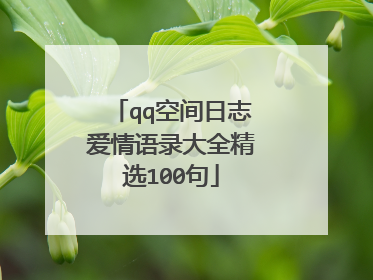 qq空间日志爱情语录大全精选100句