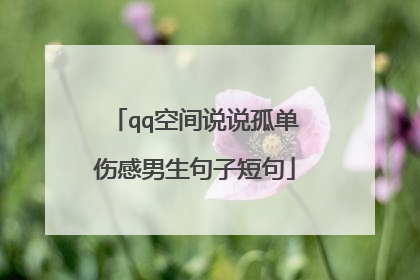 qq空间说说孤单伤感男生句子短句