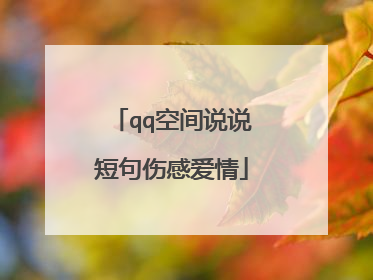 qq空间说说短句伤感爱情