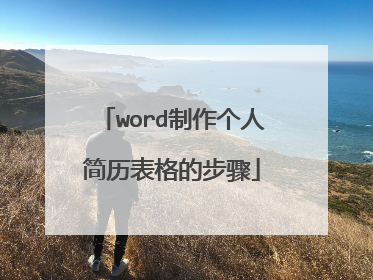 word制作个人简历表格的步骤
