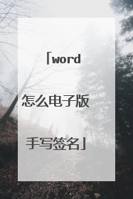word怎么电子版手写签名