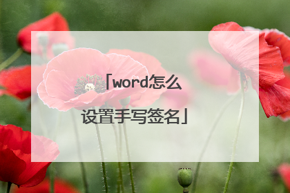 word怎么设置手写签名