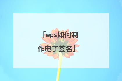 wps如何制作电子签名
