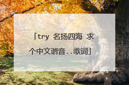 try 名扬四海 求个中文谐音..歌词