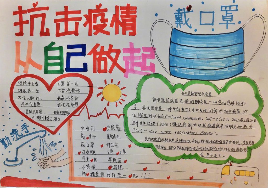 2020武汉肺炎加油手抄报图片大全_抗击疫情的板报图片
