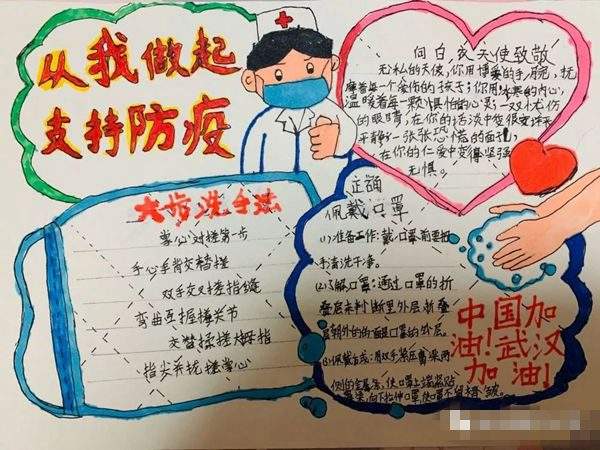 关于武汉肺炎小学生手抄报_新型肺炎主题手抄报